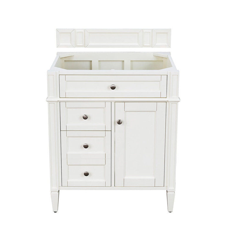 Brittany 30'' W Single Vanity, Bright White, Ethereal Noctis, 8" Widespread
