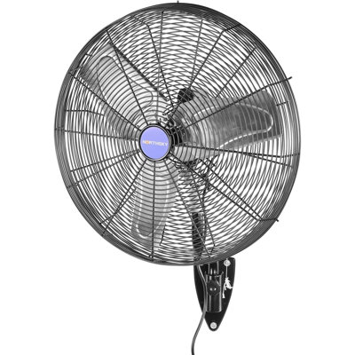 24 Inch Oscillating Wall-mount Fan, 6,400 Cfm Airflow High-velocity Industrial Fan, 2 Speeds, 1/4 Hp, Heavy Duty Fans Indoor Ideal For Warehouse, Garage, Factory, Ul Listed
