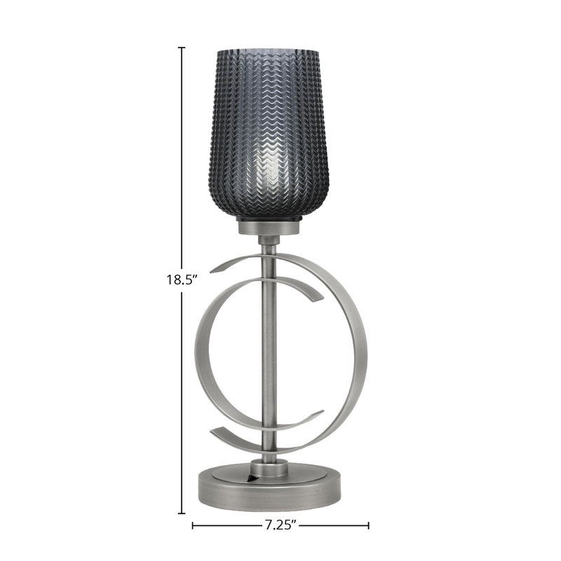 Lampe de table en acier inoxydable Jarran, Noir, Graphite