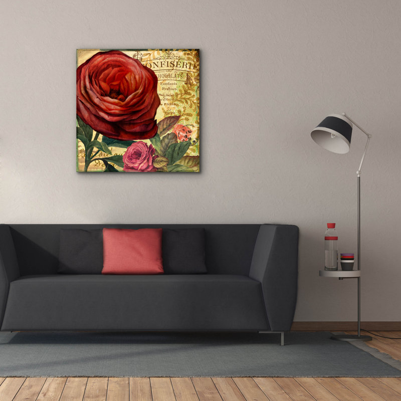 «Epic Graffiti« Rouge from the Garden 4 »par Art Licensing Studio, art mural sur toile, 37 po x 37 po