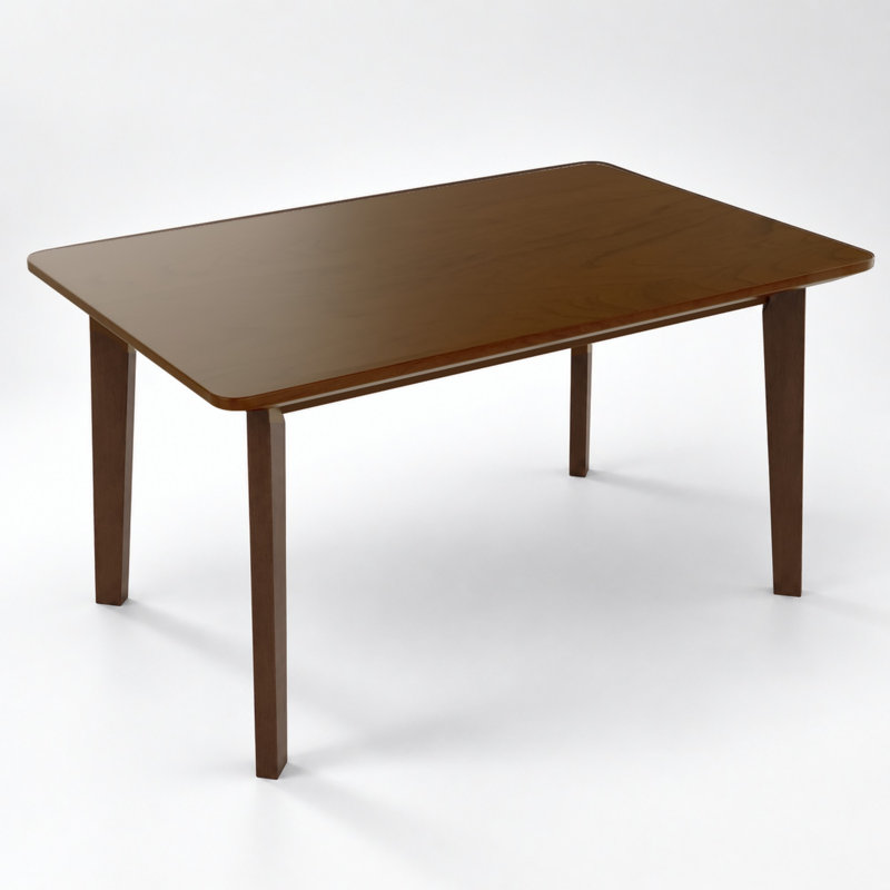 Solid Wood Dining Table with Tapered Legs, Rectangular Kitchen Table for Small Space Dining Room, Brown