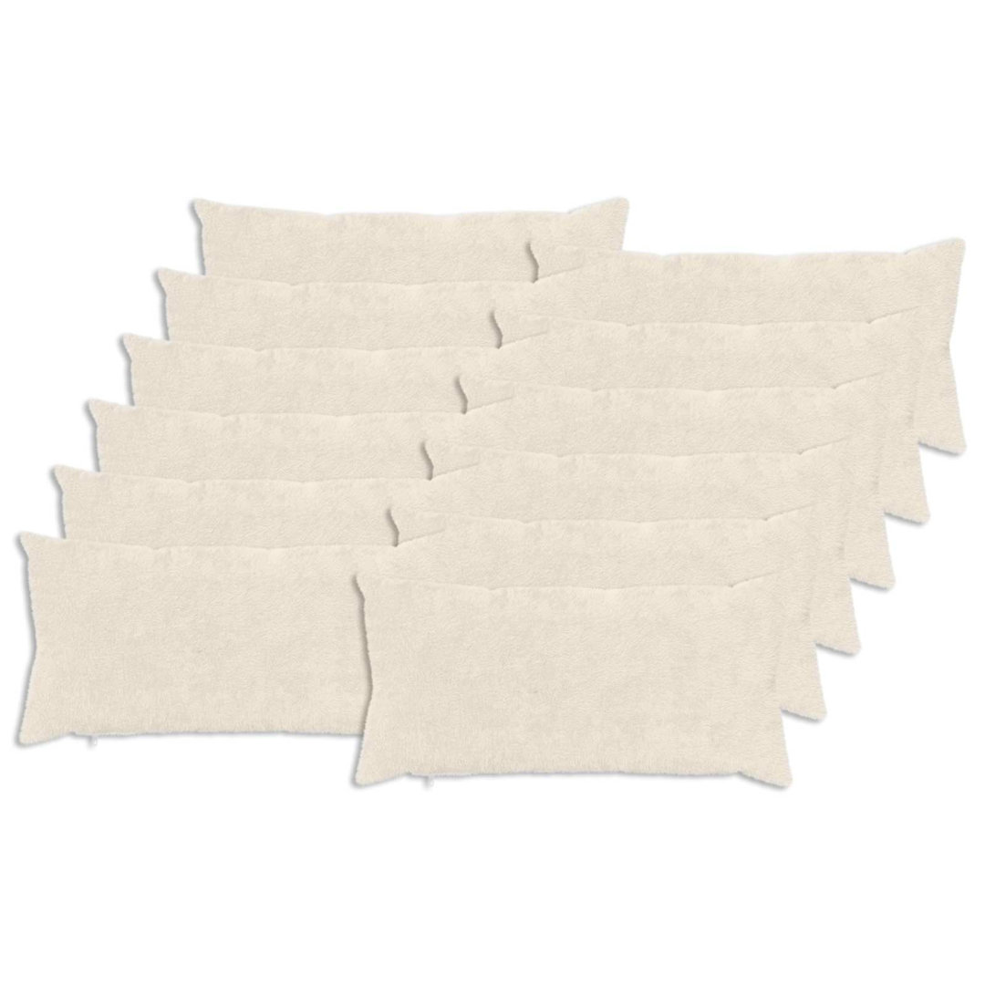 Vidaxl Cushion Cover 12 Pcs Heerlen White 40 X 80 Cm Faux Rabbit Fur, White - Image 2