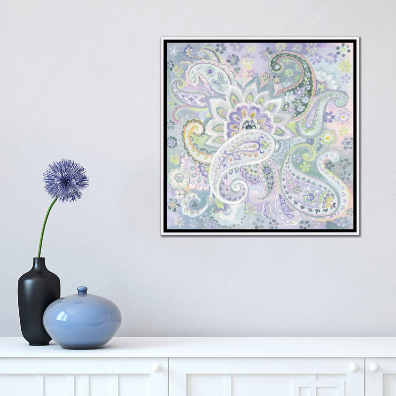 "Paisley Dream" par Danhui nai, reproduction d’art, Pas de tapis, H 18 po x l 18 po x 1,5 po, Toile blanche encadrée