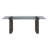 Grey Washed Dining Table with Tempered Glass