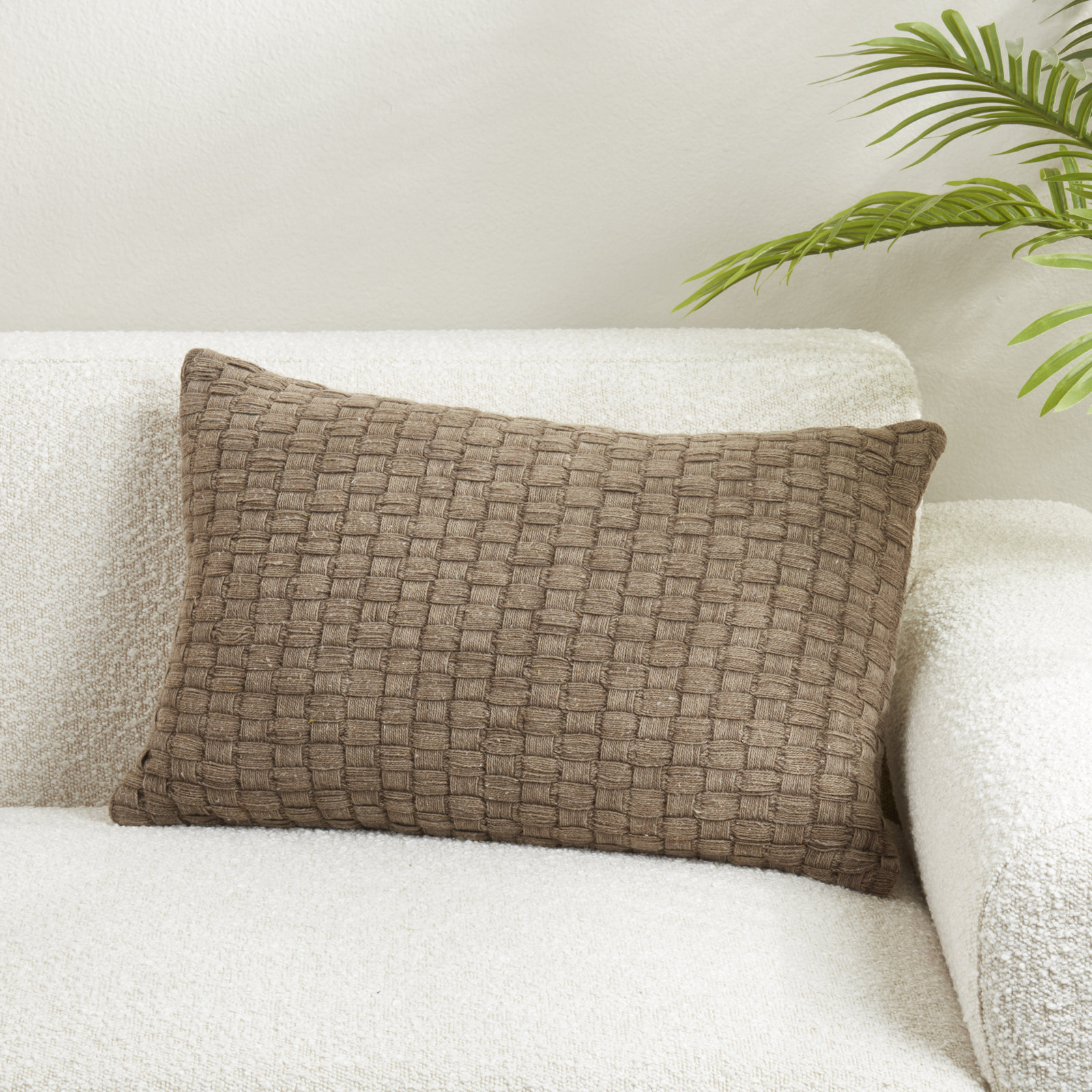Textured Waffle Weave Pillow, No Insert, Brown