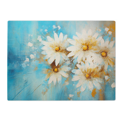 Daisy Abstract No.2  Glass Chopping Board