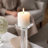 Pillar Candle Holder, 17 Inch Tall Fluted Clear Glass, Classic Square Base