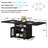 Black Dining Table For 4 To 6, Modern Kitchen Dining Room Table With 3-tier Storage Shelf And Acrylic Door Cabinet, Rectangular Wooden Dinner Tables For Home Kitchen Living Room-365516646-365516645-365516632