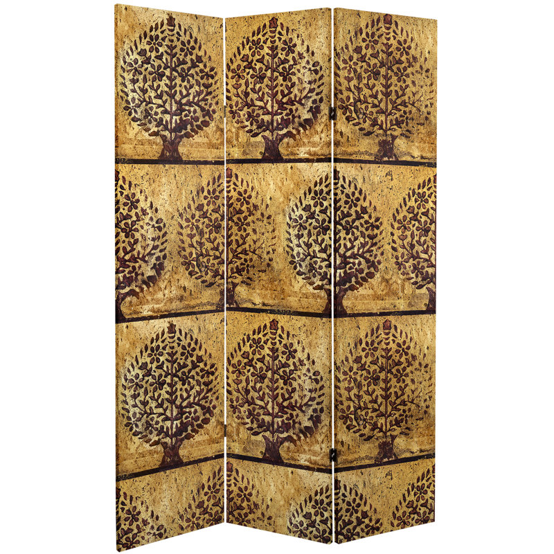 47.25'' 3 - Panel Folding Room Divider, Golden Orchard