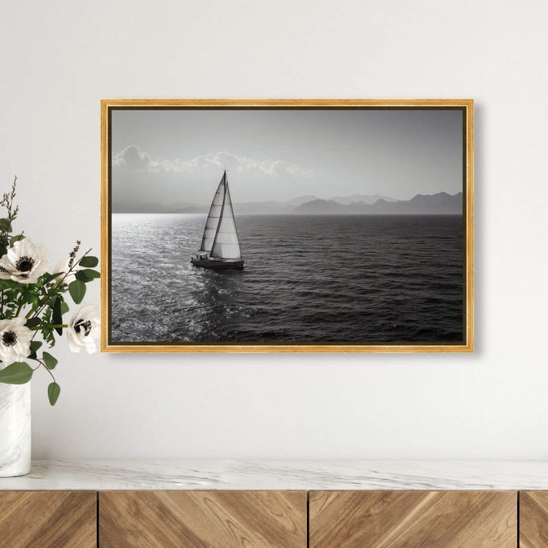 Edge Of Silence Print by Oliver Gal, 25"H x 37"W, Gold Floater Frame