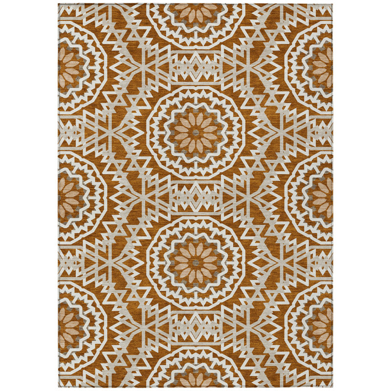 Kawon Geometric Indoor / Outdoor Rug, Rectangle 2'6" x 3'10"