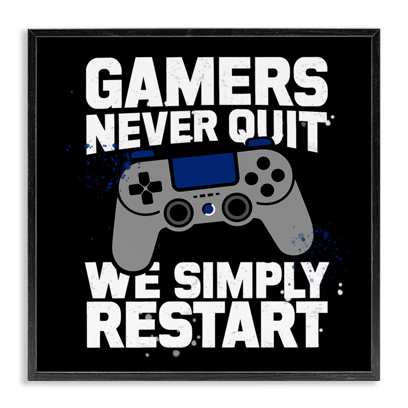 Giclée encadrée par Gamers Never Quit, par Kim Allen, H 17 po x l 17 po, Giclée encadrée noir minuit