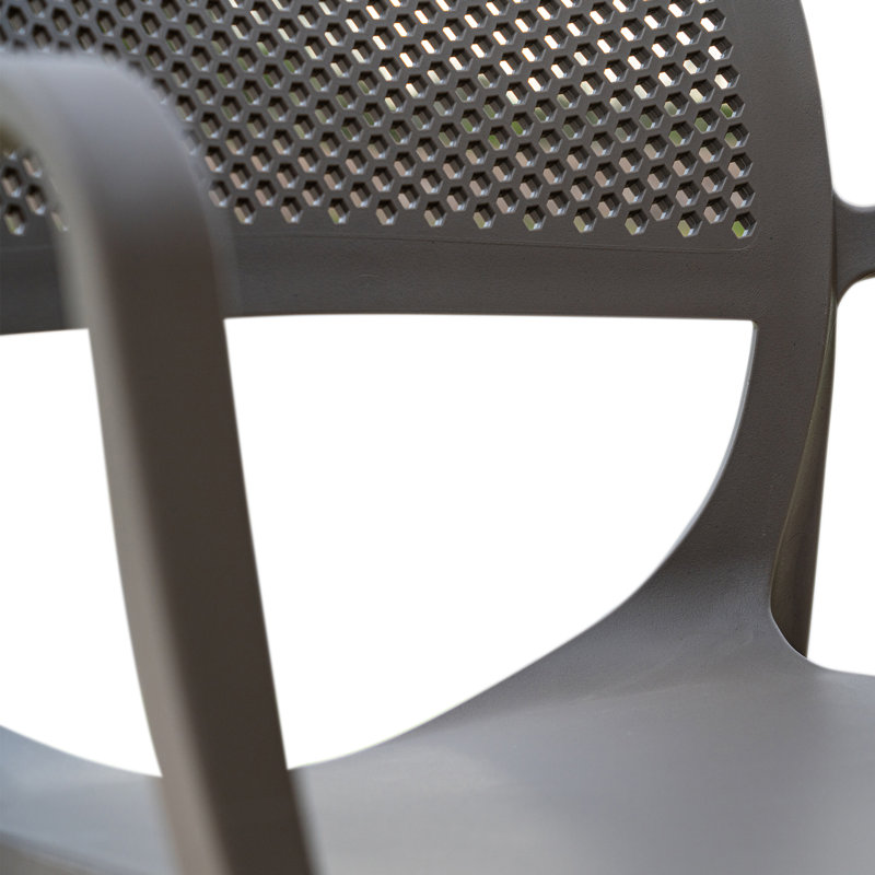 Fauteuil de terrasse empilable, Brun clair