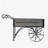 24.4x12.6x15.4" Rustic Black Trolley Cart Plant Stand, Planter