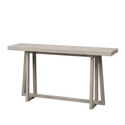60.74" Console Table, Grey Stylish Rectangular Table For Patio & Indoor. Magnesium Oxide Construction. Hall Living Room, Bedroom, Entrance. 220 Lbs Load Capacity. Easy To Assemble Hallway. Build. For