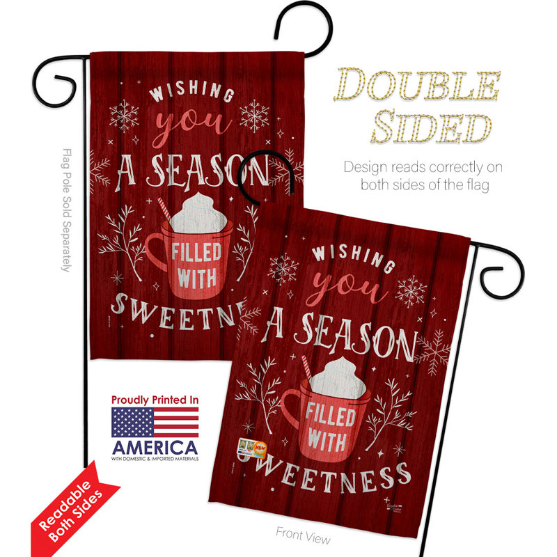 Drapeau de jardin en polyester 1 face x 1 pi 7 pi Winter Yard