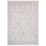 Hand Knotted Wool Area Rug in Ivory And Light Gray