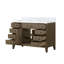 Meuble-lavabo simple en chêne brun 48 po X P 22 po D, avec plateau en marbre de Carrare-117980195