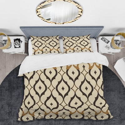 Ensemble de housse de couette Brown Beige Trellis II - Glam