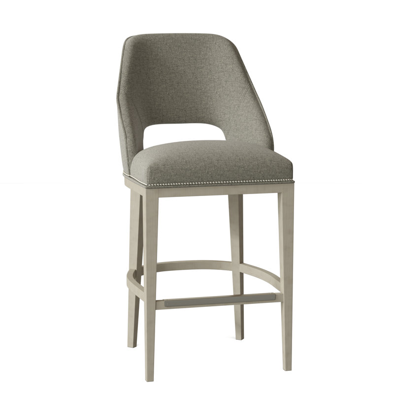 Darien Upholstered Stool, Almond Buff, 9930 Driftwood, Bar Stool (30.5" Seat Height)