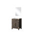 Meuble-lavabo en chêne brun avec unité de rangement - 61 cm L x 46 cm P, comptoir en acrylique et miroir, fermeture amortie