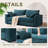 Alcantara 3-Seater 79.5'' Modern Upholstered Sofa with Square Armrests and 2 Throw Pillows-2140780285