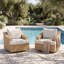 Chaise de patio pivotante en rotin pour 2 personnes avec coussins