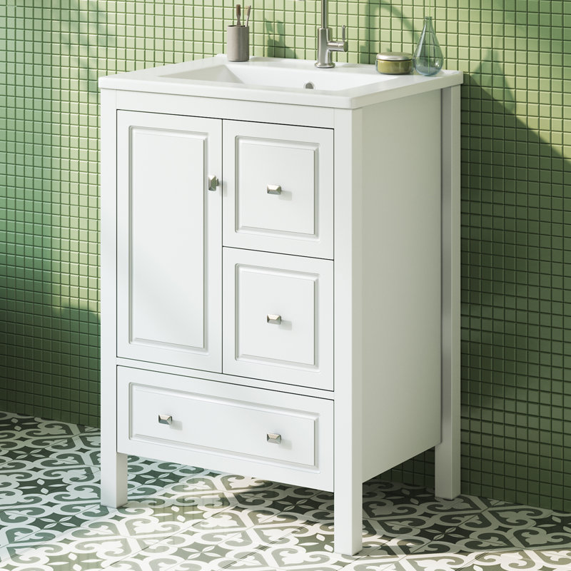 62 mm Freestanding Bathroom Vanity, White
