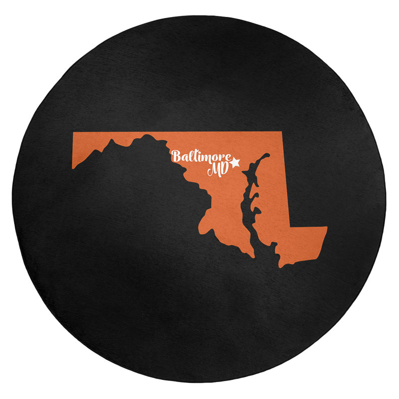 Tapis en poly-chenille baltimore sports colors, Rond 5 pi