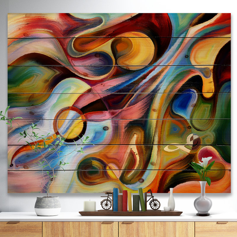«Music Beyond the Frames» - reproduction d'art, H 15 po x l 20 po x P 1 po, Bois