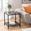 Table de bout unique en verre noir - rangement à 2 niveaux, assemblage facile, design minimaliste-97850654-97850655-97850658