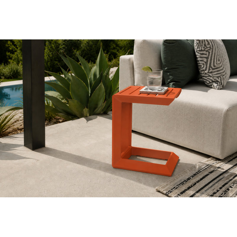 Table d'appoint en métal Harleen, Orange, H 17 po x l 16 po x P 16 po
