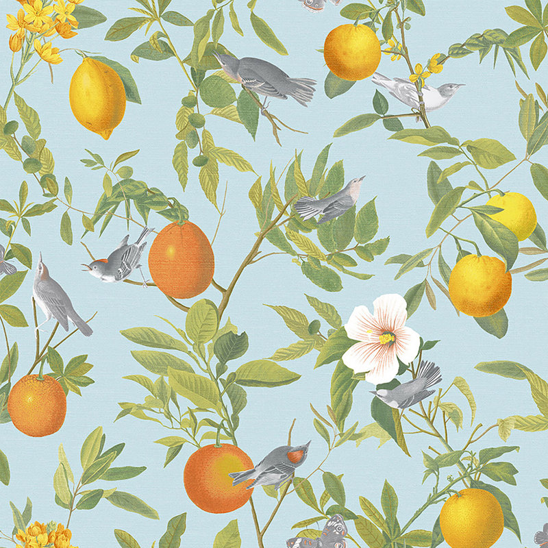 Viva Floral Wallpaper Double Roll, Blue