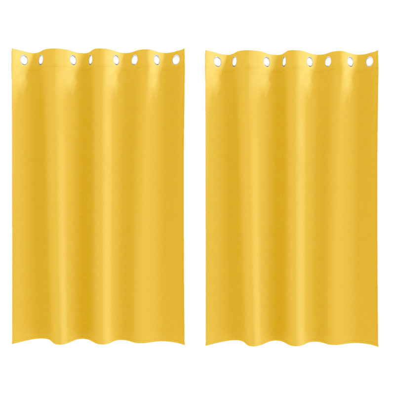 Tacorian Curtain Pair, 140cm Width x 175cm Drop, Mustard Yellow