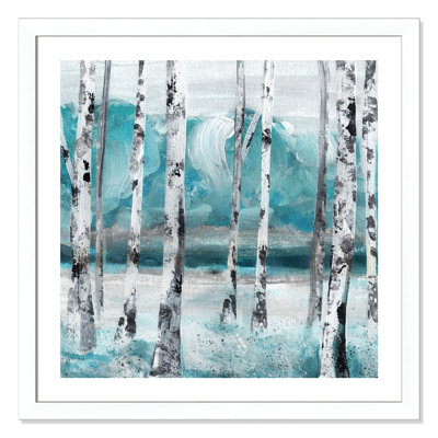 Aqua Birch - peinture encadrée