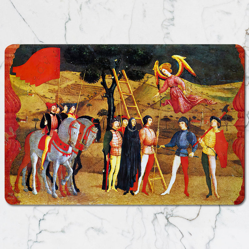 Medieval Knights and Angels Scene Placemat Coaster Set