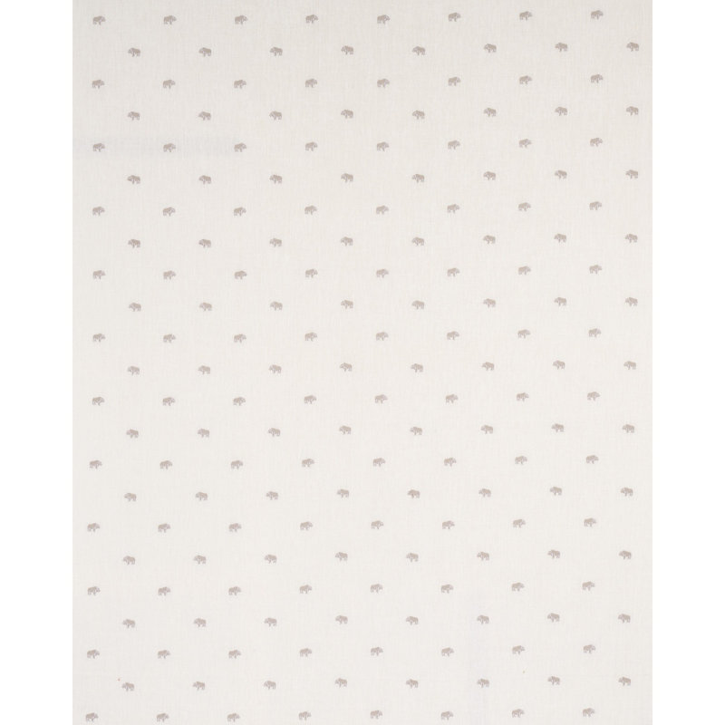 Schumacher x Marie-Chantal Buffalo Embroidered Linen Fabric, Ivory