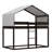 House-Shaped Bunk Bed Wood Frame With Tent-660926517