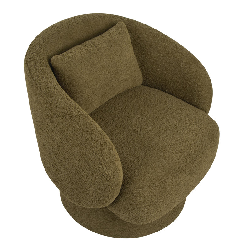Fauteuil d'appoint pivotant rembourré avec coussin Zara, Vert
