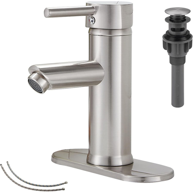 Single Handle Bathroom Sink Faucet, Brushed Nickel