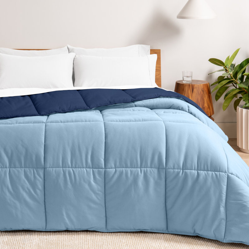 Édredon réversible en microfibre ultra douce de qualité supérieure, Édredon double, Gris / vert forêt