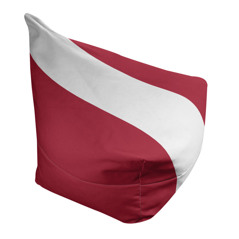 Bean Bag Cover, 42" H x 38" W x 2" D, Red/White