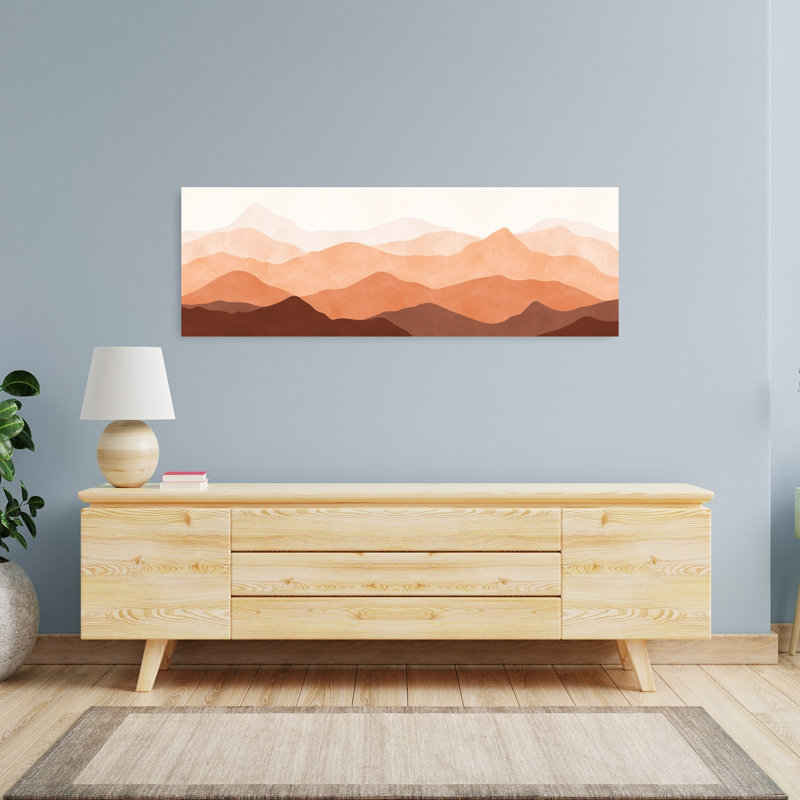 Earthy Mountain Layers by Vitor Costa - Wrapped Canvas Panoramic Print, 40.64 cm H x 121.92 cm W