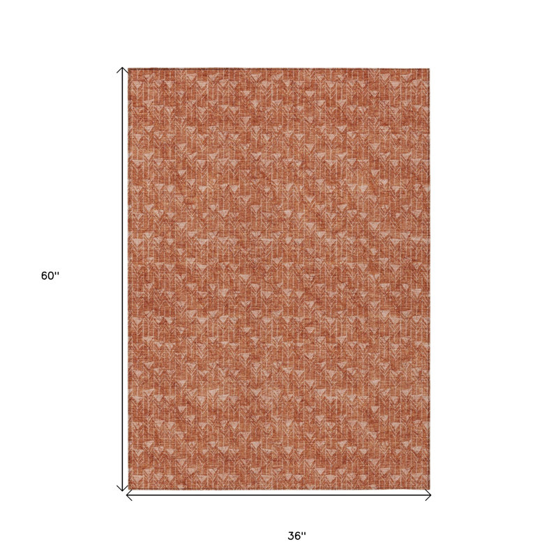 Tapis extérieur lavable antidérapant en terre cuite 3 pi x 5 pi