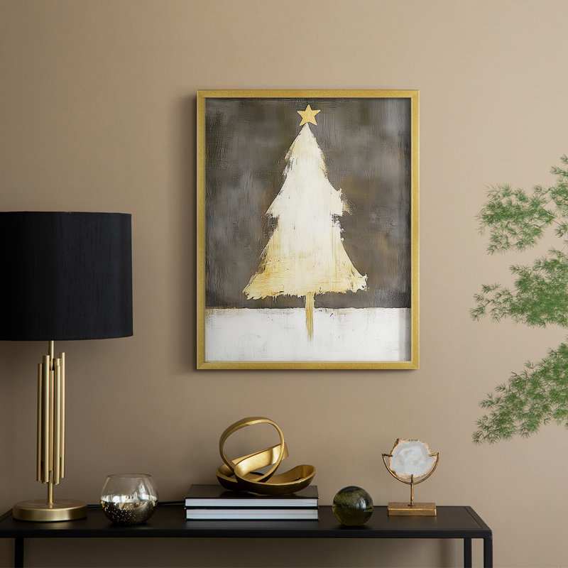 Christmas Holiday Art DCCLXXIX Framed Print - Solid Wood, H 11 po x l 9 po, Doré