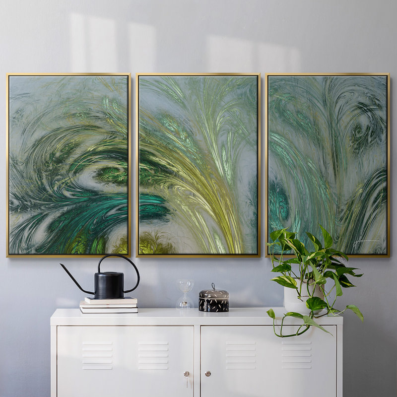 " Altitude V " 3 - Pieces, Gold, 36" H x 75" W x 2" D