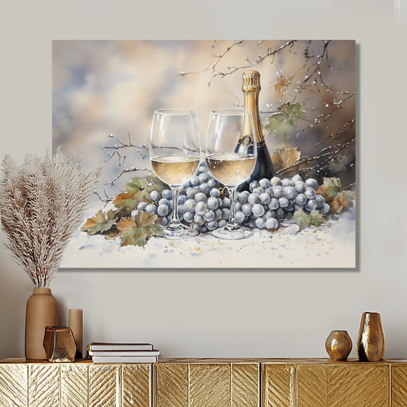 Verre à vin raisin Chardonnay I - vin et champagne, Toile tendue, H 16 po x l 32 po, Does Not Apply