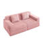 Canapé modulaire à 2 places sans siège, canapé modulaire Cloud avec assise profonde et canapé modulaire moderne à 2 places avec coussins décoratifs Tissu velours côtelé rose
