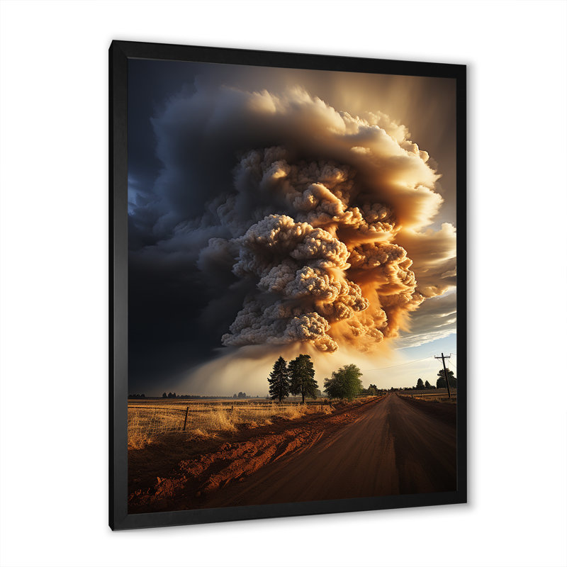 Aniakchak Storm Natures Fury - Imprimé, H 32 po x l 24 po x P 1 po, Cadre photo noir