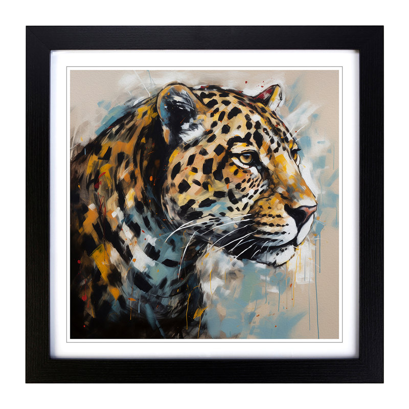 Leopard - Framed Print, Black